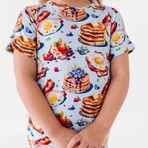 Bums & Roses Resting Brunch Face Pancakes Bacon Eggs Breakfast Print Pajama Top
